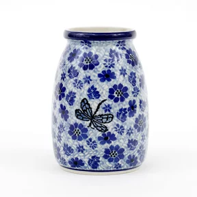 Wazon ceramiczny 196 h-12,5cm <br> 1443X Ważka w kwiatach